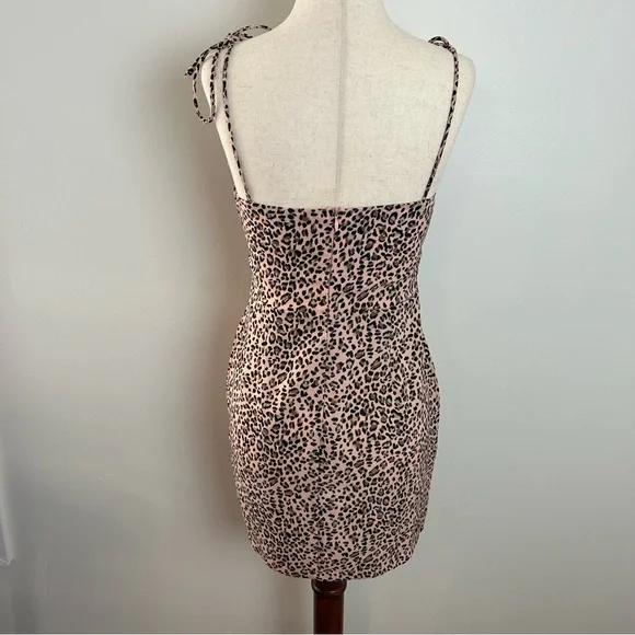 PRINCESS POLLY Women’s Pink Cheetah Print Mini Dress Size 4 - Picture 3 of 4